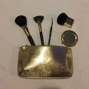 Luxe cosmetic brush and clutch set